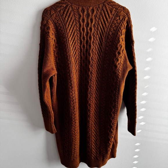 NEW Nili Lotan x Target size XL Sweater Rusty Orange Brown Cabled Cardigan - Picture 7 of 10